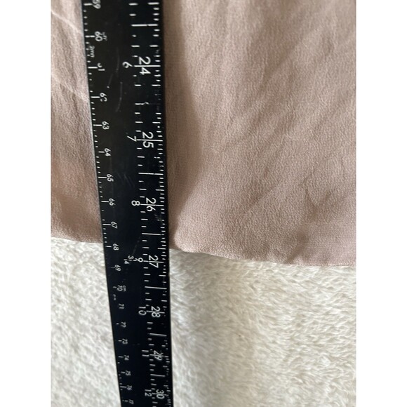 Gold Hawk Silk Blouse Button Front Taupe Size Small - Picture 10 of 10